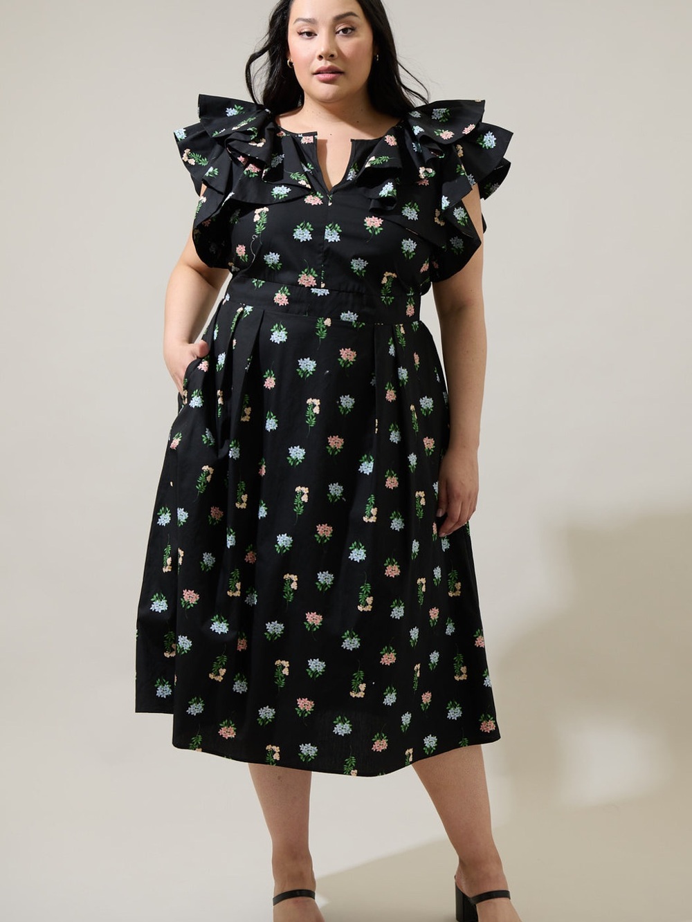Sugarlips Mayrel Floral Santana Tie Back Midi Dress - NWT - Size 3X